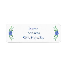 Blue Floral Greenerage Foliage Address Labels