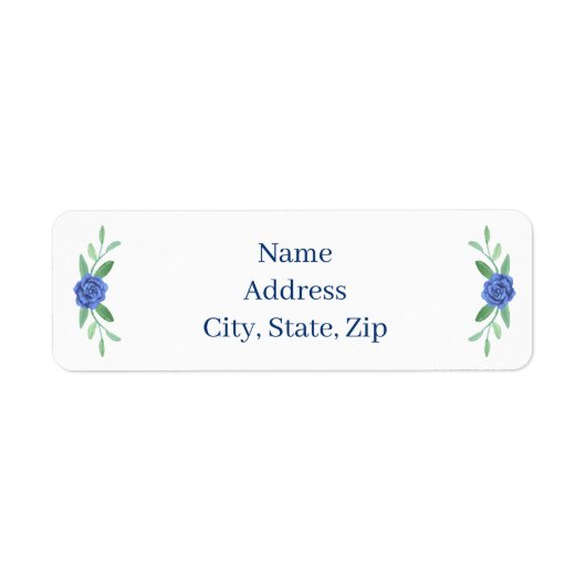 Blue Floral Greenerage Foliage Address Labels (Vorne)