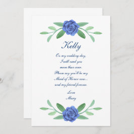 Blue Floral Greenerity Foliage Trauzeugin Card Einladung
