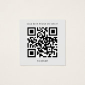 Blue Floral Greenery QR Code Wedding RSVP Card (Rückseite)