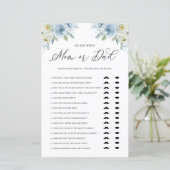 Blue Floral Guess Wer Mama oder Vater Baby Duschsp (Stehend Vorderseite)