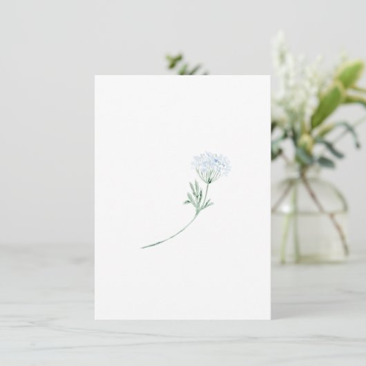 Blue Floral Guess Who Baby Showspiele Begleitkarte (Stehend Vorderseite)