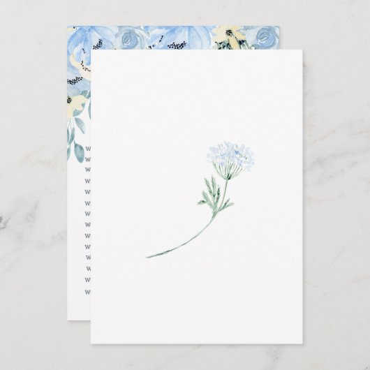 Blue Floral Guess Who Baby Showspiele Begleitkarte (Vorne/Hinten)