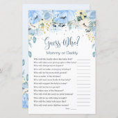 Blue Floral Guess Who Baby Showspiele Flat Paper (Vorne/Hinten)