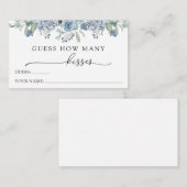 Blue Floral Guess Wie viele Kisses Umschließungska Begleitkarte (Vorne/Hinten)