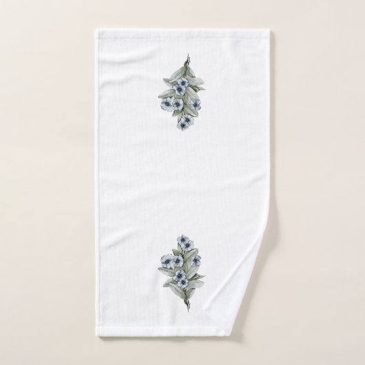 Blue Floral Guest Tower Handtuch (Handtuch)