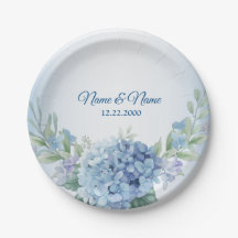 Blue Floral Herbal Dusty Vintage Wedding Party