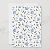 Blue Floral Hochzeit Probe Dinner Einladung (Rückseite)