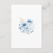Blue Floral Hochzeitskarte Begleitkarte (Rückseite)