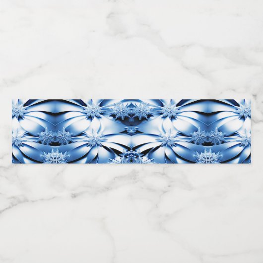 Blue Floral Holiday Weihnachtswasser Flasche Etike Wasserflaschenetikett (Einzelnes Label)