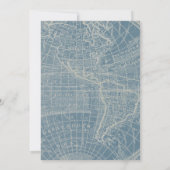 Blue Floral Hot Air Ballon Babydusche Einladung (Rückseite)