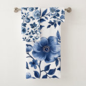 Blue Floral Hütte Garden Badhandtuch Set (Insitu)