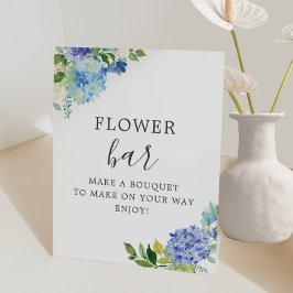 Blue Floral Hydrangea Blume Bar Sockelschild