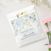 Blue Floral Hydrangea Botanical Birthday Dessert Geschenktütchen (Versiegelt)