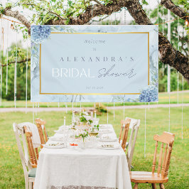 Blue Floral Hydrangea Brautparty Banner