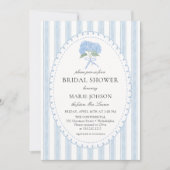 Blue Floral Hydrangea Bridal Shower Invitation Einladung (Vorderseite)