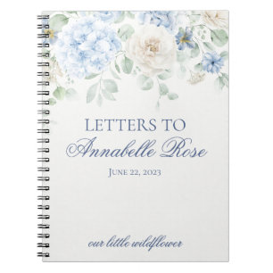 Blue Floral Hydrangea Briefe an den Geburtstag Notizblock