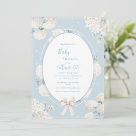 Blue Floral Hydrangea Elegant Baby Shower Einladung