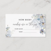 Blue floral Hydrangea erraten, wie viele Bonbons Begleitkarte (Vorderseite)