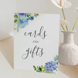 Blue Floral Hydrangea Karten und Geschenkzeichen Sockelschild<br><div class="desc">Blue Floral Hydrangea Karten und Geschenkzeichen</div>