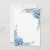 Blue Floral Hydrangea RSVP Card Karte (Rückseite)