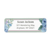 Blue Floral Hydrangea Rücksendeadresse (Vorne)