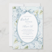 Blue Floral Hydrangeas Whimsical Bridal Einladung (Vorderseite)