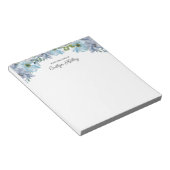 Blue Floral II vom Schreibtisch aus, Personalisier Notizblock (angewinkelt)