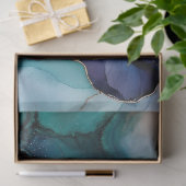 Blue Floral in Alcohol Ink Series Design #9 Seidenpapier (Geschenk)