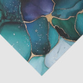 Blue Floral in Alcohol Ink Series Design #9 Seidenpapier (Ausschnitt)