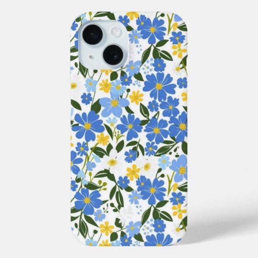 Blue Floral iPhone Case (Rückseite)