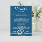 Blue Floral Islamic Wedding Details Umschließungsk Einladung (Stehend Vorderseite)