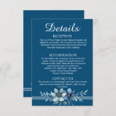 Blue Floral Islamic Wedding Details Umschließungsk Einladung (Vorne/Hinten)