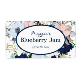 Blue Floral Jar Labels