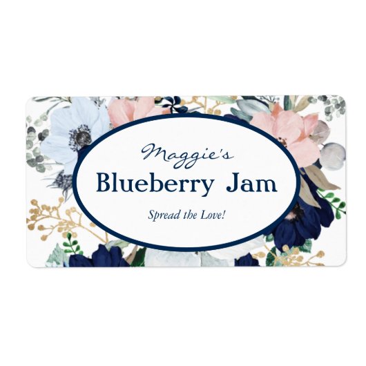 Blue Floral Jar Labels (Vorne)