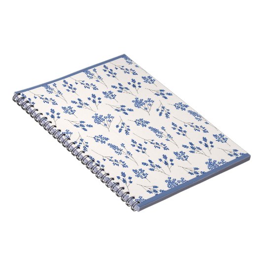 Blue Floral Journal – Elegant Botanical Notebook Notizblock (Rechte Seite)