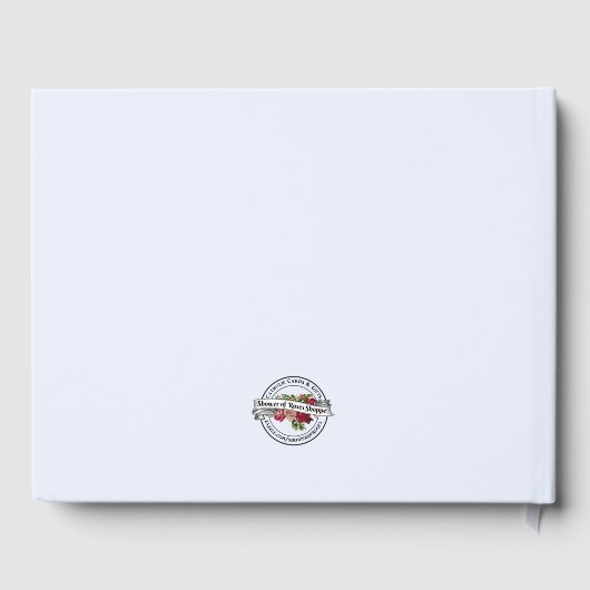 Blue Floral Jungfrau Mary Memorial Beerdigung Gästebuch (Rückseite)