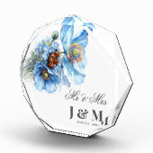 Blue Floral Keepsake Newlyweds Gift Bride  Groom  Fotoblock (Rechts)
