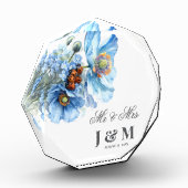 Blue Floral Keepsake Newlyweds Gift Bride  Groom  Fotoblock (Links)