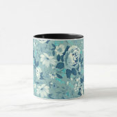 Blue Floral Keramik Tasse (Zentrum)