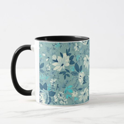 Blue Floral Keramik Tasse (Links)