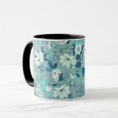 Blue Floral Keramik Tasse (Vorderseite Links)