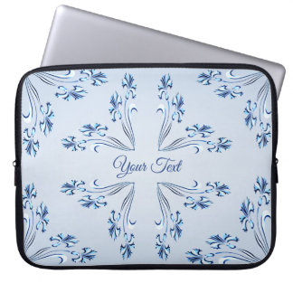 Blue Floral Laptop Sleeve
