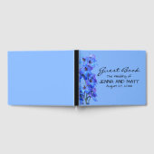 Blue Floral Larkspur Boho Moderne Hochzeit Gästebuch (Voll)