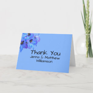 Blue Floral Larkspur Personalisiert Dankeschön Hin Dankeskarte