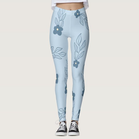 BLUE FLORAL LEGGINGS (Vorderseite)