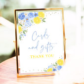 Blue Floral Lemon Cards & Gifts Brautparty Poster