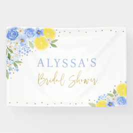 Blue Floral Lemon Main Squeeze Brautparty Banner