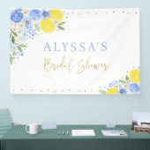 Blue Floral Lemon Main Squeeze Brautparty Banner (Messe)
