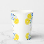 Blue Floral Lemon Main Squeeze Brautparty Pappbecher (Rechts)